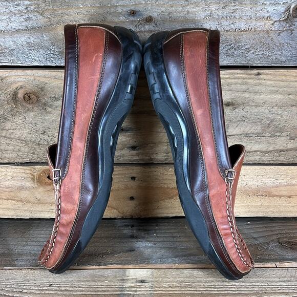 Allen Edmunds Boulder Leather Slip on Loafers - Brown/Black - 11.5 - Picture 6 of 8